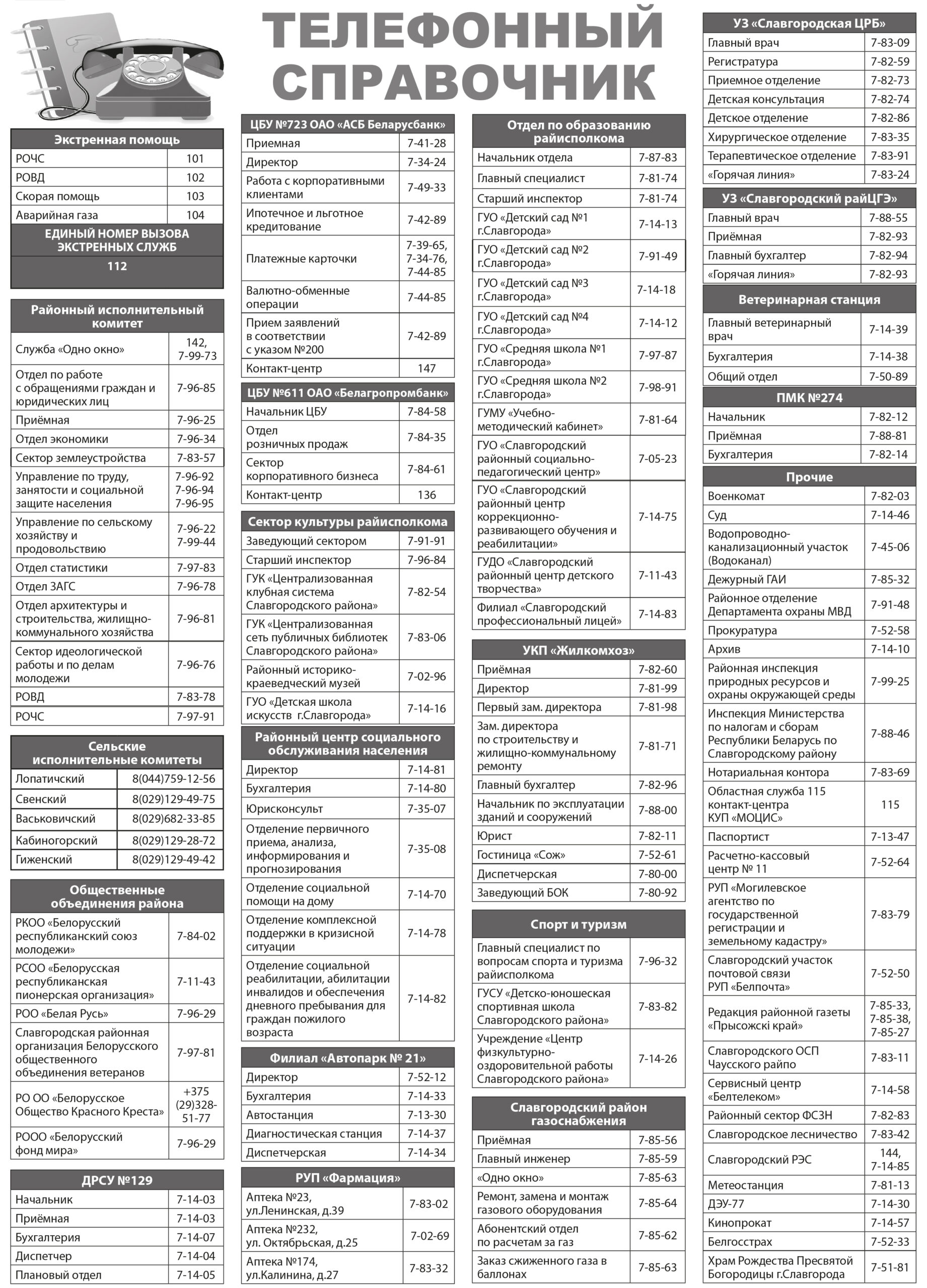 справочная телефонов славгород (71) фото